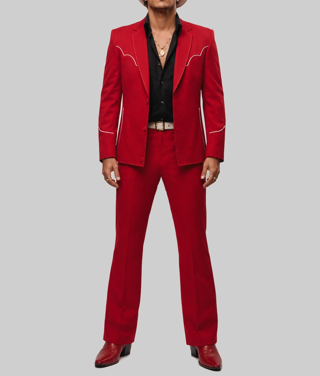Bruno Risk It All Western Style Red Suit-Front