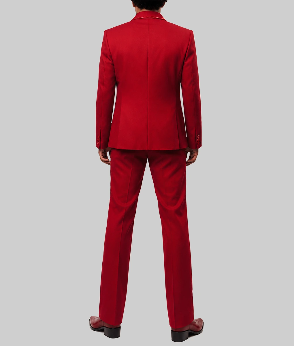 Bruno Risk It All Western Style Red Suit-Back