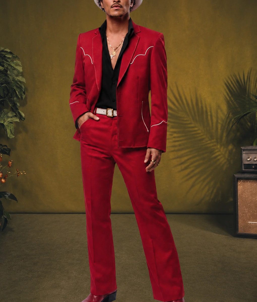 Bruno Risk It All Western Style Red Suit-Side