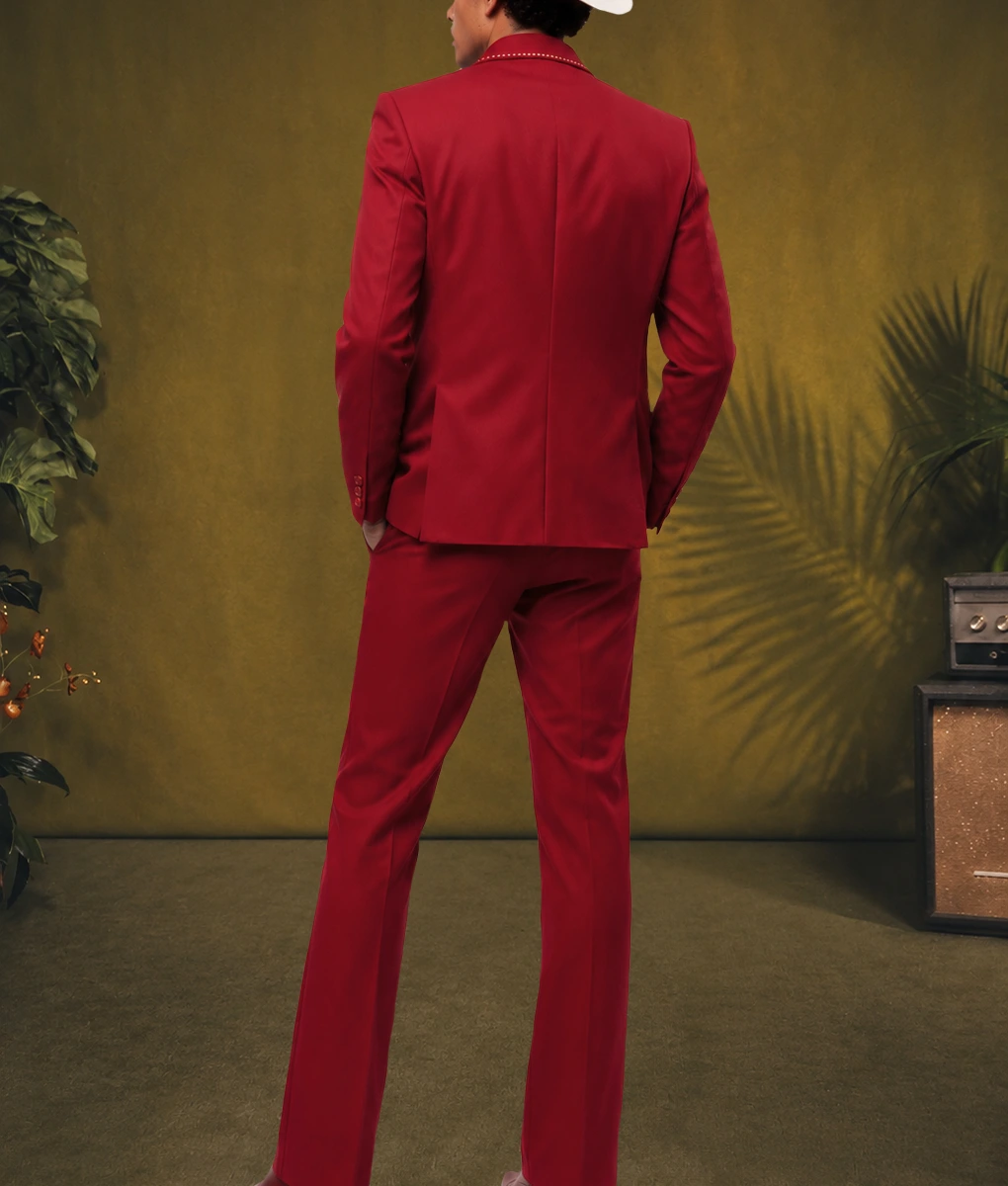 Bruno Risk It All Western Style Red Suit-Back