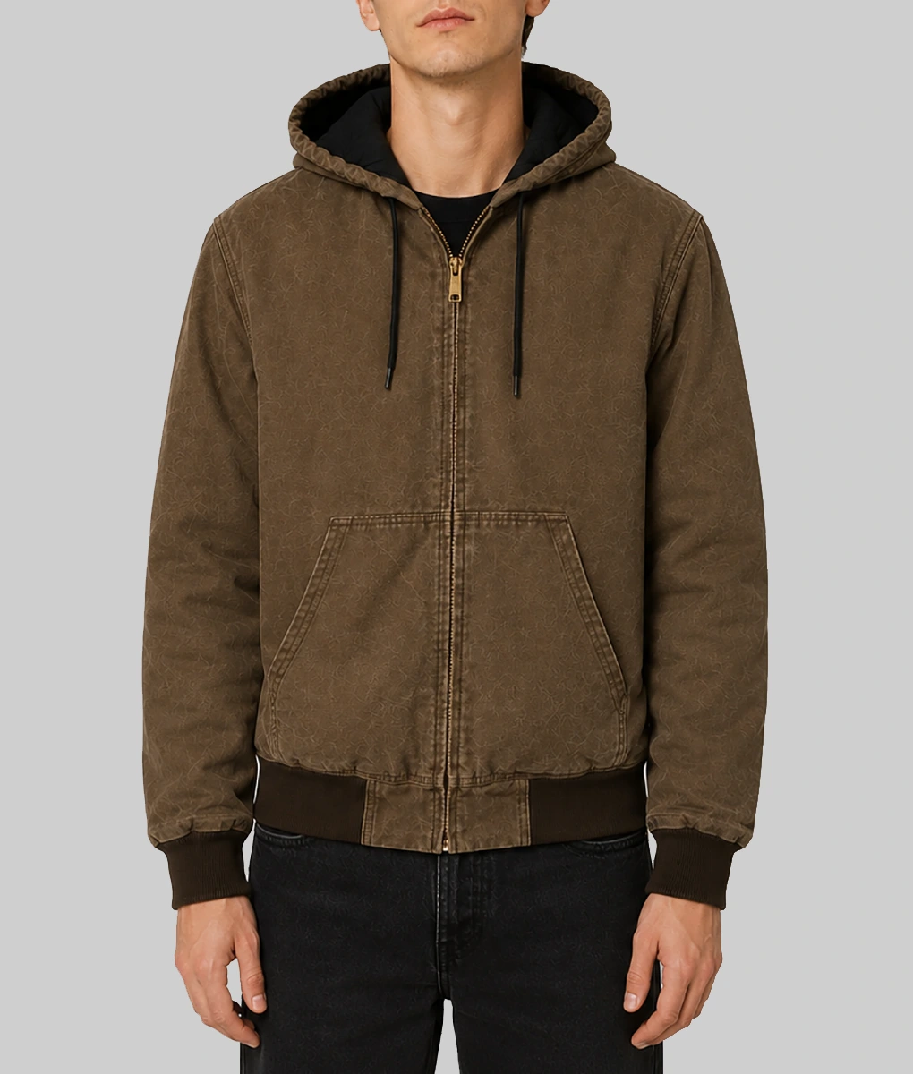 Lucky S02 Drew Starkey Brown Hooded Jacket-Front