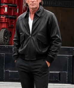 Madden Christian Bale Black Bomber Jacket-Side