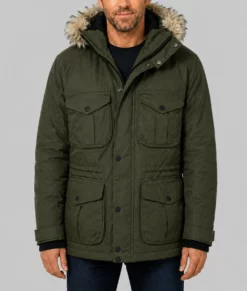 Mayday Ryan Reynolds Green Parka Jacket-Front