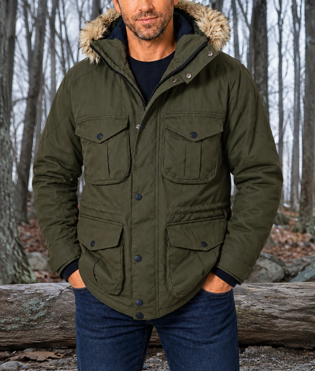 Mayday Ryan Reynolds Green Parka Jacket-Front