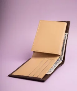 Men’s Brown And Beige Card Holder Wallet