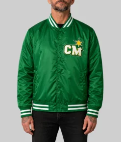 Phillip Jack Brooks Green Varsity Jacket-Front
