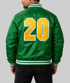 Phillip Jack Brooks Green Varsity Jacket-Back