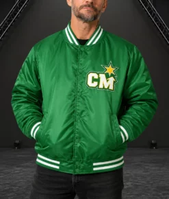 Phillip Jack Brooks Green Varsity Jacket-Front
