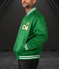 Phillip Jack Brooks Green Varsity Jacket-Side