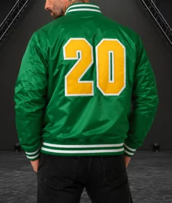 Phillip Jack Brooks Green Varsity Jacket-Back