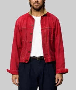 Ryan Gosling Red Denim Jacket-Front