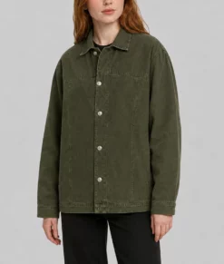 Sadie Sink Green Denim Jacket-Front