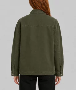 Sadie Sink Green Denim Jacket-Back