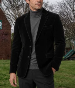 The Whisper Man Adam Scott Black Corduroy Blazer-Side