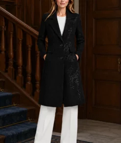 The Young And The Restless 2026 Melody Thomas Scott Black Sequin Coat-Front