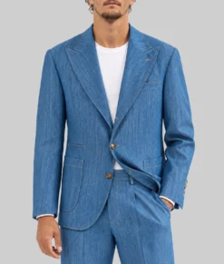 Alexander Zverev Blue Denim Blazer-Front