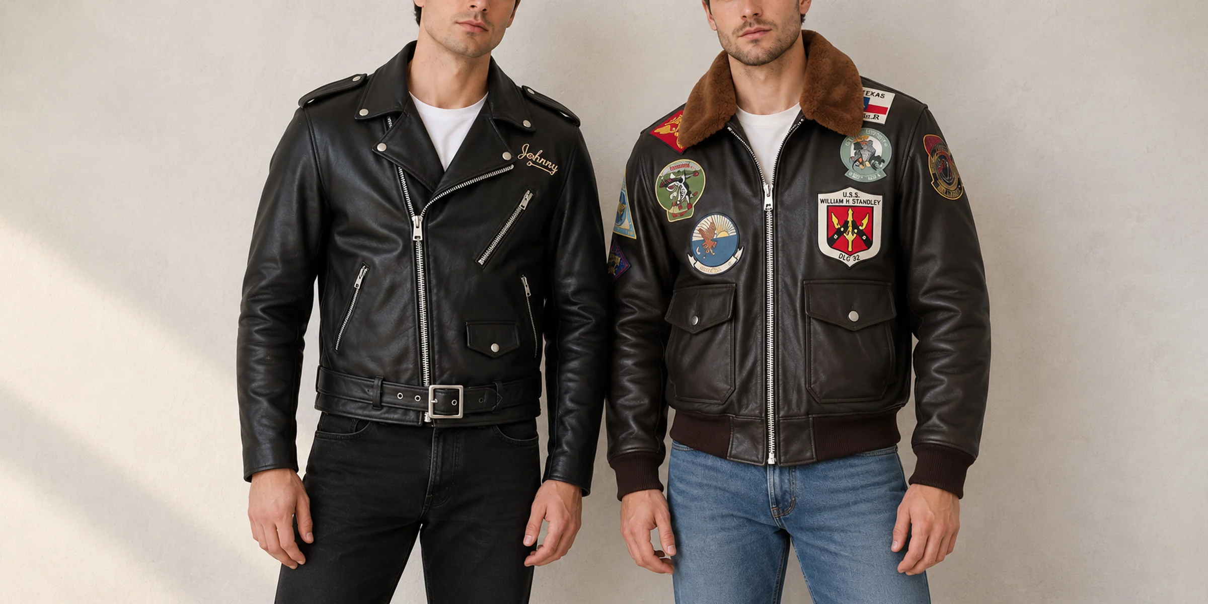 celebrities wearing leather jackets
