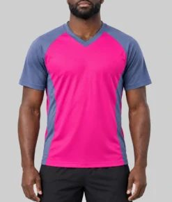 Frances Tiafoe Pink & Grey Tshirt-Front
