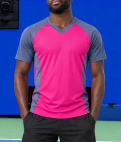 Frances Tiafoe Pink & Grey Tshirt-Front