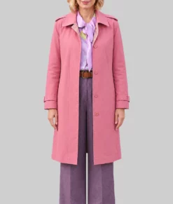 Harry Potter 2026 Bel Powley Pink Cotton Coat-Front