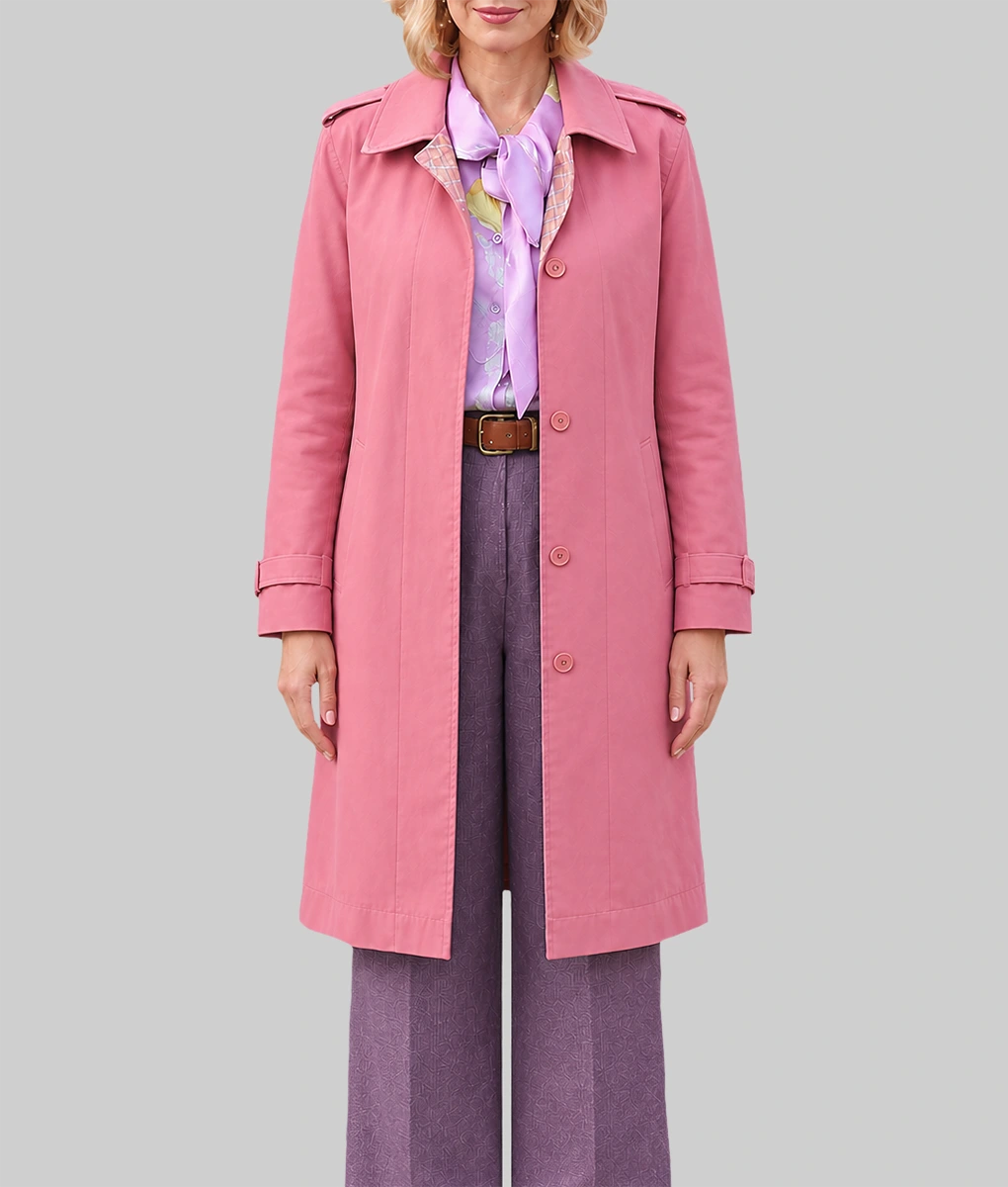 Harry Potter 2026 Bel Powley Pink Cotton Coat-Front