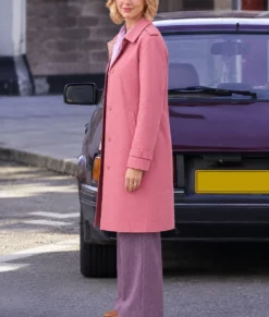 Harry Potter 2026 Bel Powley Pink Cotton Coat-Side