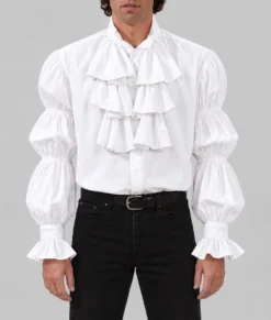Jerry Seinfeld White Ruffled Shirt-Front