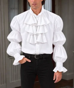 Jerry Seinfeld White Ruffled Shirt-Front