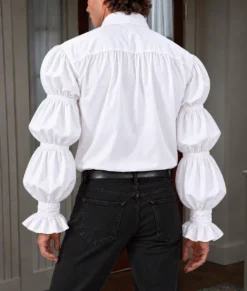 Jerry Seinfeld White Ruffled Shirt-Back
