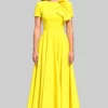 Kate Middleton Yellow Midi Dress-Front