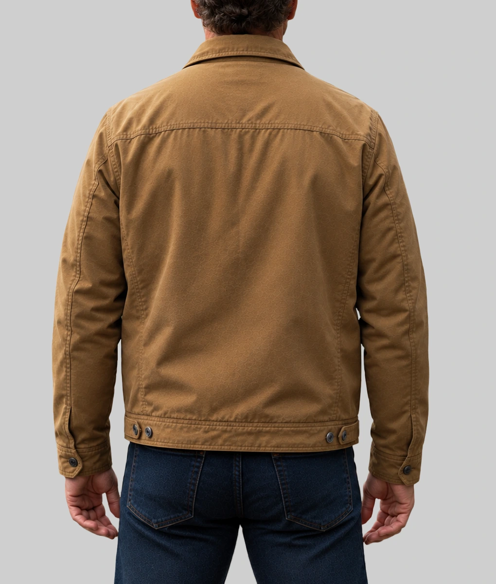 Last Seen Patrick Brammall Brown Cotton Jacket-Back
