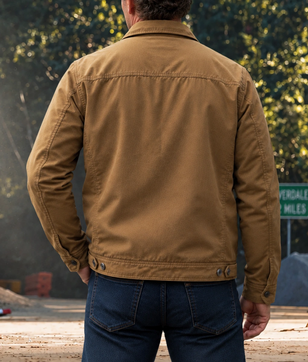 Last Seen Patrick Brammall Brown Cotton Jacket-Back