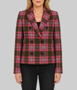 Leanne S02 Kristen Johnston Plaid Blazer-Front