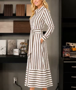 Leanne S02 Leanne Morgan Striped Dress-Side
