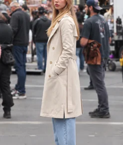 Marfil Ester Expósito Beige Trench Coat-Side