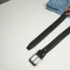 Mens Black Classic Leather Belt