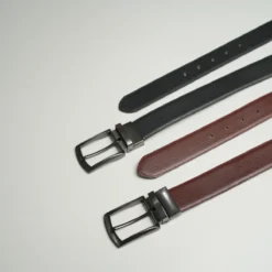 Mens Classic Plain Brown & Black Leather Belt