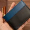 Men’s New Modern Black & Blue Leather Wallet