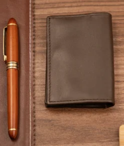 Men’s New Modern Dark Brown Leather Wallet