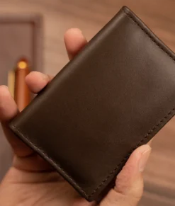 Men’s New Modern Dark Brown Leather Wallet