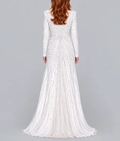 Reba McEntire White Dress-Back