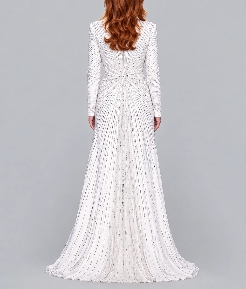 Reba McEntire White Dress-Back