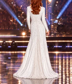 Reba McEntire White Dress-Back