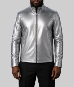 Street Fighter Curtis James Metallic Silver Jacket-Front