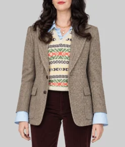 The Gentlemen S02 Kaya Scodelario Brown Blazer-Front