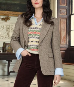 The Gentlemen S02 Kaya Scodelario Brown Blazer-Front