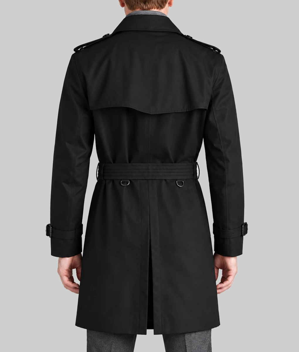 The Runner Damian Lewis Black Trench Coat-Back