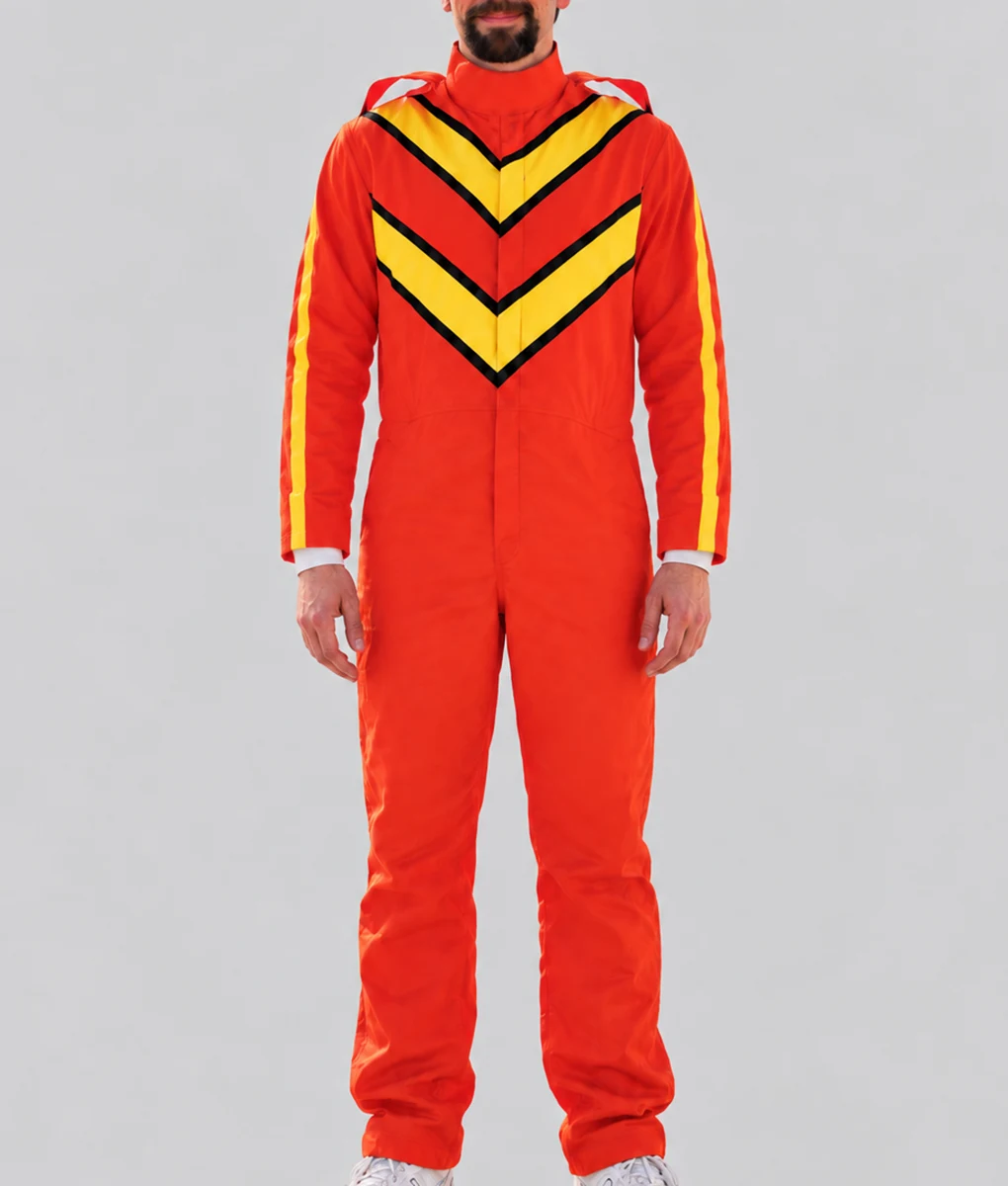 The Stunt Driver Jay Baruchel Orange Jumspuit-Front