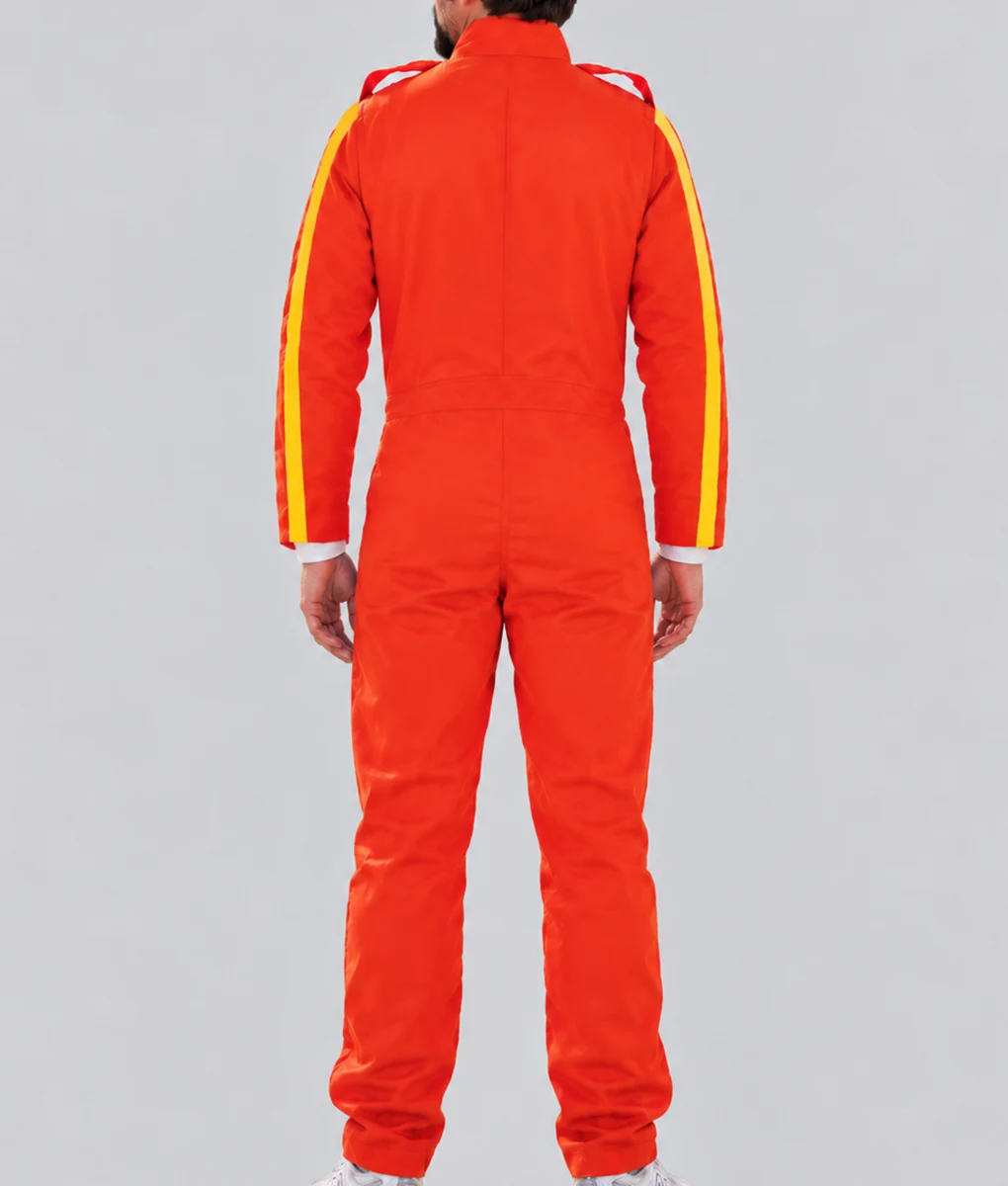 The Stunt Driver Jay Baruchel Orange Jumspuit-Back