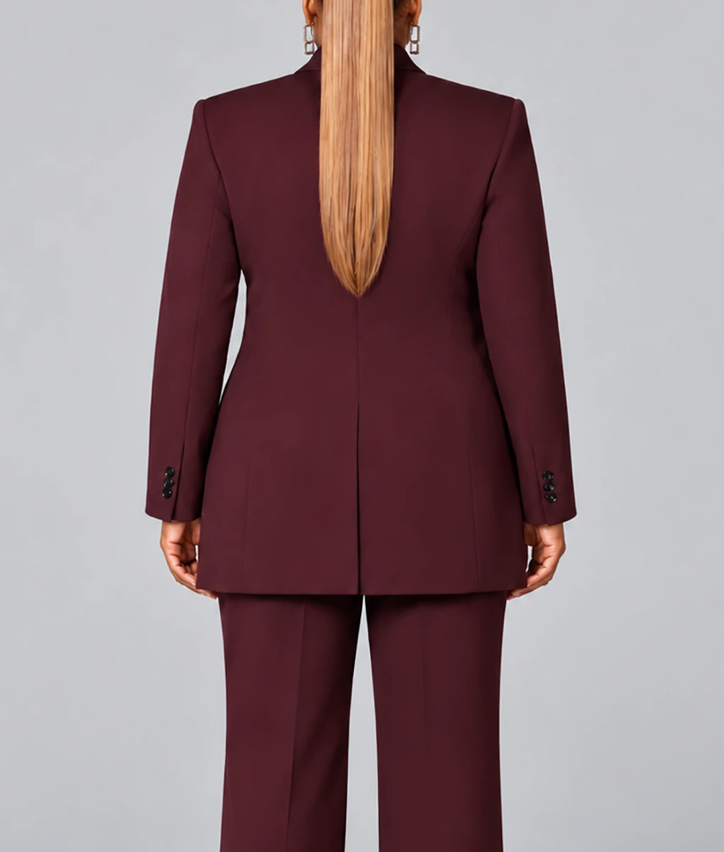 The Voice S30 Queen Latifah Oversized Burgundy Suit-Back